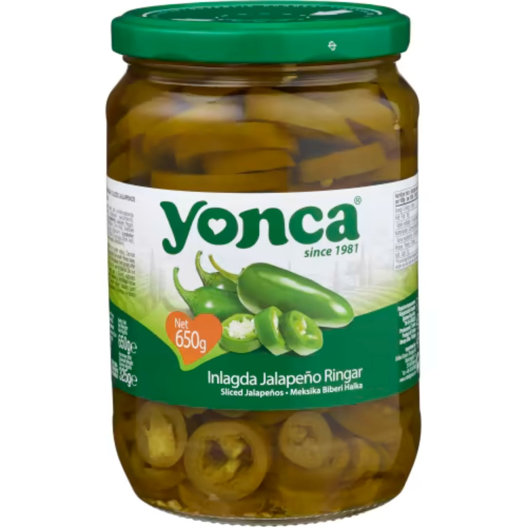 Yonca Jalapeños Skivad - Sliced Jalapeños 650g