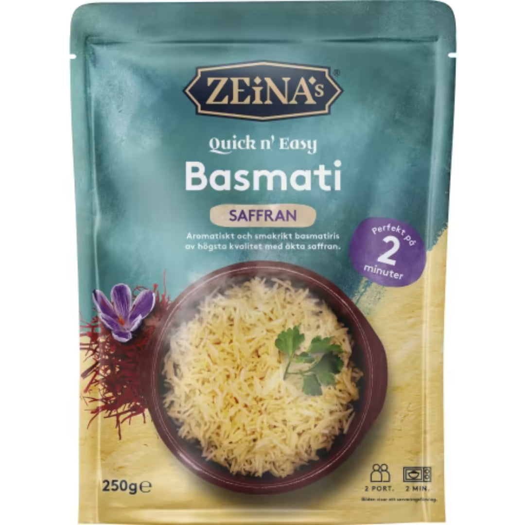 Zeinas Basmati Saffran Quick N' Easy/2 Port - Saffron Basmati Rice Quick-Cook / 2 Servings 250g