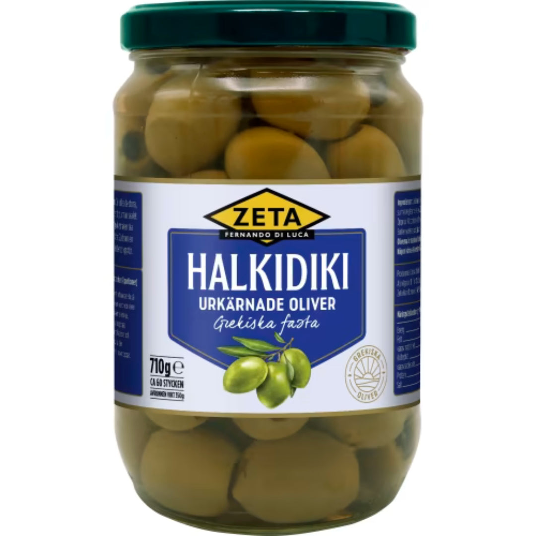 Zeta Halkidiki Urkärnade - Pitted Halkidiki Olives 710g