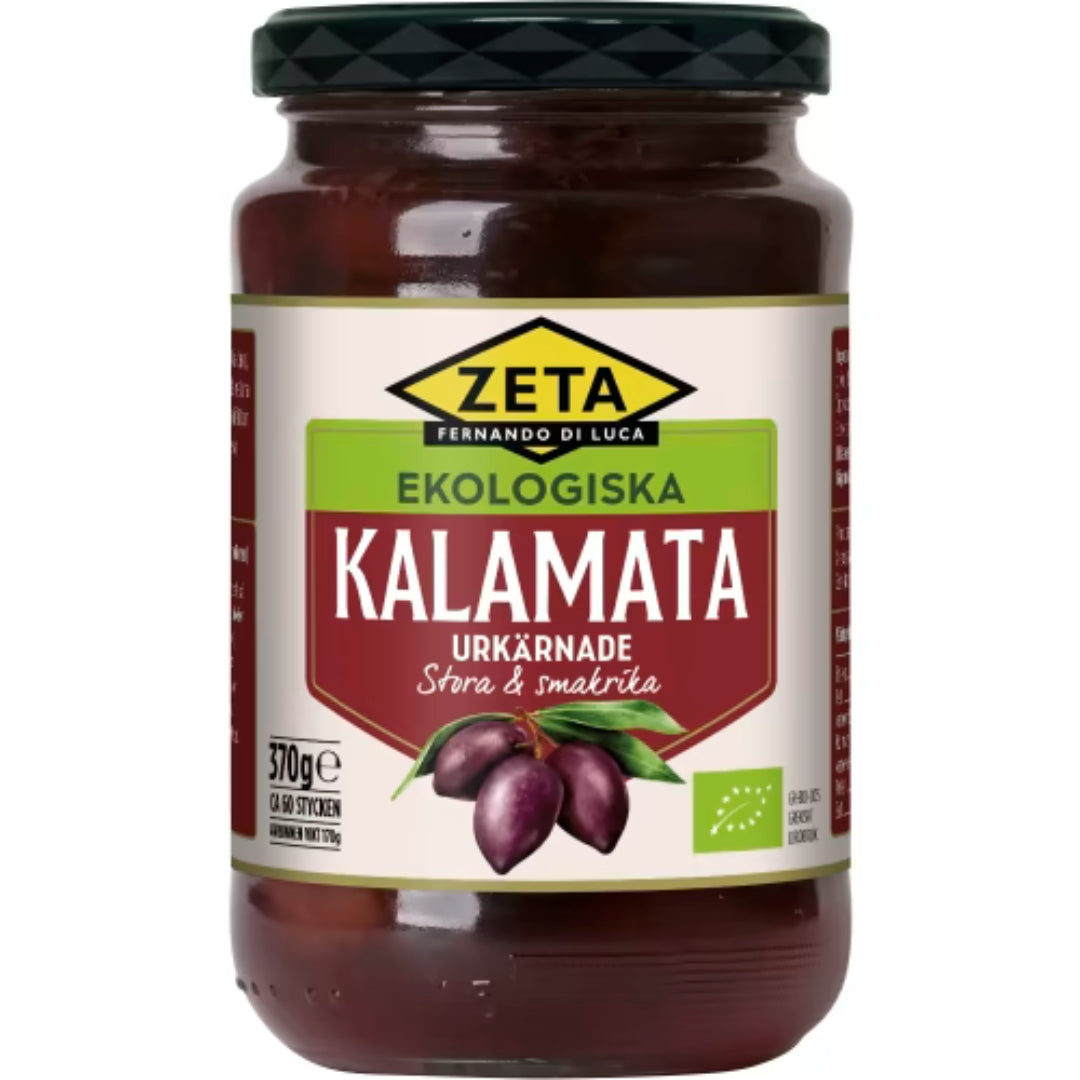 Zeta Kalamata Oliver Urkärnade Ekologiska - Organic Pitted Kalamata Olives 370g