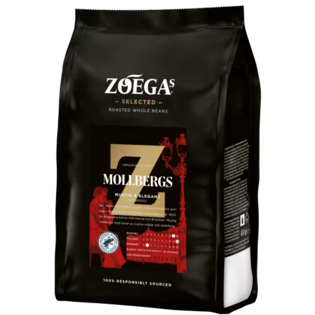 Zoégas Mollbergs Hela bönor - Dark Roast Whole Beans 450g