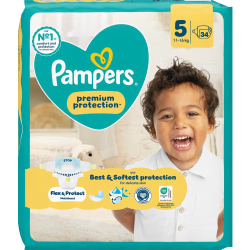 Pampers Premium 5 Protection P11-16kg Tejpblöjor - Tape Diapers P11-16kg 76p