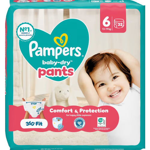 Pampers Baby Dry 6 14-19kg Byxblöjor - Pant Diapers 14-19kg 32p