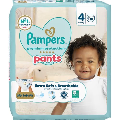 Pampers Premium 4 Protection 9-15kg Byxblöjor - Pant Diapers 9-15kg 31p