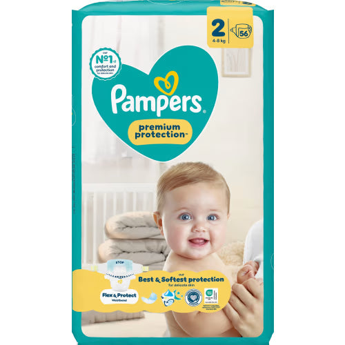 Pampers Premium 2 Protection 4-8kg Tejpblöjor - Tape Diapers 4-8kg 54p