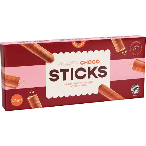 Dazzley Chocolate Sticks - Biscuit Sticks Dipped in Milk Chocolate 125g